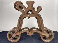 Antique Vintage Cast Iron Ney Mfg. Hay Trolley Pat 1887, Daper 5, Farm Pulley  picture