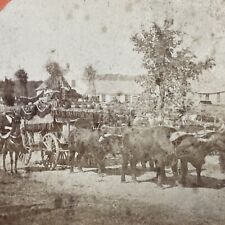 Antique 1878 'The Freak Wagon' Marlow Town Fair NH Stereoview Photo Card V2057 picture