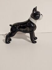 Vintage Made In Japan B&W  Boston Terrier Glazed Ceramic Dog picture