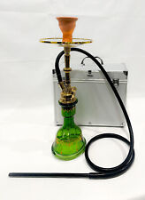 INHALE®️21” HOOKAH SOLID BRASS SHAFT,COLOR INFUSED HANDBLOWN GLASS 24k GOLD TRIM picture