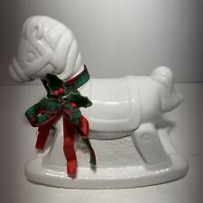 Vintage 1988 Flambro Ceramic Christmas Rocking Horse picture