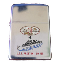 Vintage 1968 U.S.S. PRESTON DD 795 NAVY SHIP ZIPPO LIGHTER U.S.N. Original Look picture