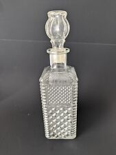 Vintage Crystal Liquor Decanter Diamond Cut Pattern With Top Mancave Bar Whiskey picture