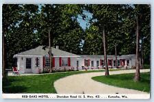 c1950's Red Oaks Motel Shore Of Lake Michigan Cabin Kenosha Wisconsin Postcard picture