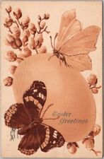Vintage EASTER Embossed Postcard BUTTERFLIES / Willow Branches / 1909 Cancel picture