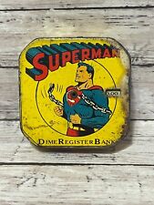 Vintage Superman Dime Register Bank - DC Comics 1940s Tin Bank - RARE picture