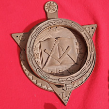 Vintage Illuminati Freemason Masonic Heavy Solid Brass Door Knocker picture