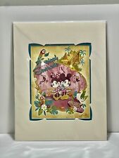 2022 Disney John Coulter Mickey Minnie Tropical Serenade Tiki Matted Print 14x18 picture