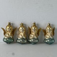 VTG Erwin Eichhorn German Mouth-blown Hand-painted Glass Ornaments Sitting Angel picture