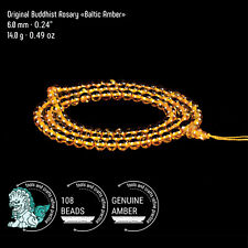 Baltic Amber Tibetan Buddhist Mala, 108 Round Prayer Beads Rosary | 6.0 mm picture