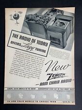 Vintage 1937 Zenith Arm Chair Radio Print Ad picture