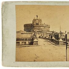 Castel Sant'Angelo Rome Italy Stereoview c1870 Parco Adriano Mausoleum B2028 picture