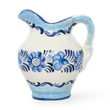 Vintage Pitcher Blue and White Hand Painted Bavarian Folk Art Floral Widerstrom  picture