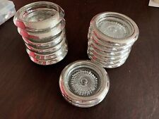 Vintage Frank Whiting Sterling Silver Beaded Glass Coasters picture