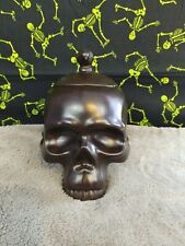 Halloween Black Skull Candy Dish/ Cookie Jar picture