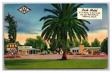 Fresno CA California Park Motel Park Circle and West Belmont Linen Postcard picture