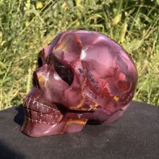 3.19LB Natural Mookaite Quartz Skull Hand Carved Crystal Reiki Healing Gem Gift picture