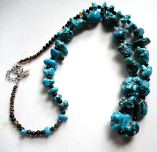 VINTAGE GENUINE TURQUOISE NECKLACE, NEVADA 20 INCH TQ 6 picture