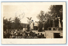 1910 Laying Cornerstone St. Joseph's Church New Albin IA RPPC Photo Postcard picture