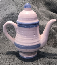 Enesco Country Living Dry Goods Mini TeaPot Blue Stripes 4.5