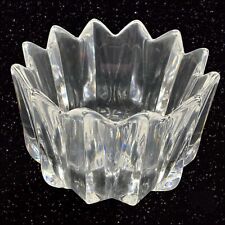 Vintage Orrefors Art Glass Fleur Crystal Bowl Marked 3”T 4.5”W picture