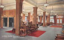 Lobby of the Hotel Stewart, San Francisco, California, Early Postcard, Unused picture