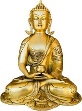 Buddha Meditation Brass Statue Antique 11 Inch Dhyana Mudra Meditation Buddha picture