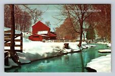 Janesville WI-Wisconsin, Scenic Greetings, Snowy Creek, Vintage c1983 Postcard picture