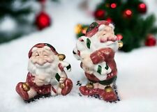 FITZ AND FLOYD 1990 Old World Christmas Santa Elves Salt & Pepper Shakers picture