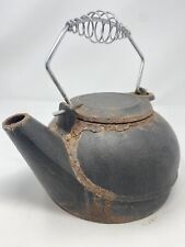 Antique Vintage Farmhouse Cast Iron Tea Kettle Primitive Teapot picture