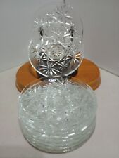 Vintage Anchor Hocking Clear Glass Small Plates Star of David 4.25