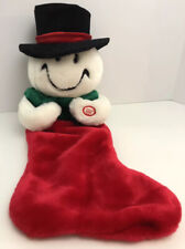 MTY International Plush White Happy Face Giggling Christmas Stocking picture