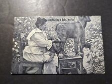 Mint Mexico Postcard Goat Nursing a Baby in Mexico RPPC picture