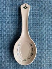Longaberger Pottery Woven Traditions Classic Green Spoon Rest Unused picture