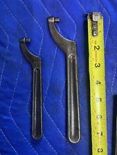 Williams 456 2” + 459 2 3/4” Hook Spanned Wrench Lot Vintage American Made picture