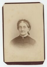 Antique c1880s ID'd Cabinet Card Woman With Exotropia Wearing Glasses Newtown PA picture