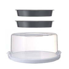 Mainstays 12-Inch Clear Cake Stand Comes with 2 9-Inch Gray Discs Carbon Steel picture