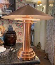 Brushed Copper Vintage Art Deco Modernist Modern Table Lamp 20”tall picture