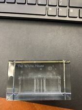 Vintage 3D Etched Crystal White House picture