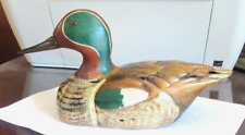 Vintage Wood Mallard Duck Decoy Signed by Artist Leo Koppy Pre 1980 10 in. long picture