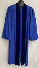 VTG NEW Collegiate Cap Gown Cokesbury Blue Velvet Clergy Choir Robe Vestments picture