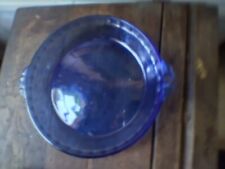 Pyrex Cobalt Blue Glass Pie Plate Dish With Fluted Edge #229 - 9.5 Inches picture