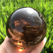 TOP 2.04LB Natural rainbow smoky quartz sphere crystal ball healing XQ2638 picture