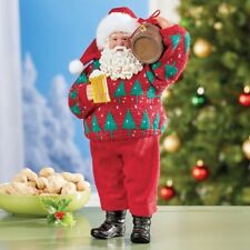 Beer Drinking Santa Claus w/ Keg Collectible Tabletop Christmas Figurine picture