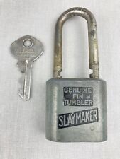 VINTAGE SLAYMAKER PADLOCK GENUINE PIN TUMBLER WITH KEY INLAND STEEL COMPANY USA picture