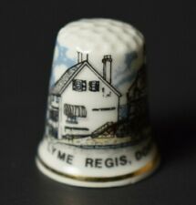 Blue Waters Lyme Regis Dorset Collectible Bone China Souvenir Thimble Home Decor picture