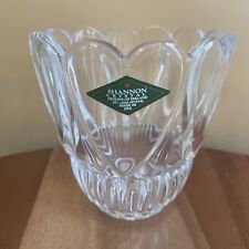 VTG 1970s USA Shannon Crystal 3D Heart Pattern Candy Nut Dish-Vase-Hefty-UNUSED picture