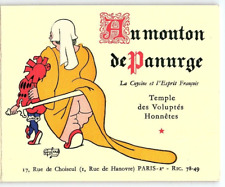 1940s AU MOUTON DE PANURGE PARIS FRANCE MENU VINTAGE RISQUE FRENCH MENU Z5470 picture