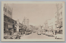 Postcard, RPPC, Willamette St, Eugene, Oregon, Shops, Cafe, Cars, People c1950 picture