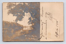 c1905 RPPC On the Banks of the Wabash River Peru Indiana IN Real Photo Postcard picture